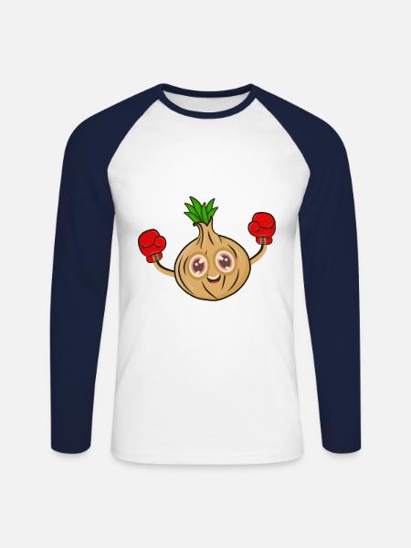 Onion boxer boxes - Unisex Long Sleeve Baseball T-Shirt - white/navy