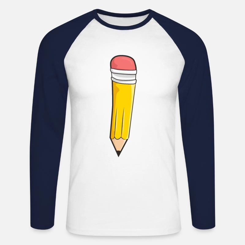 Stift Schule Einschulung - Unisex Baseballshirt langarm - Weiß/Navy