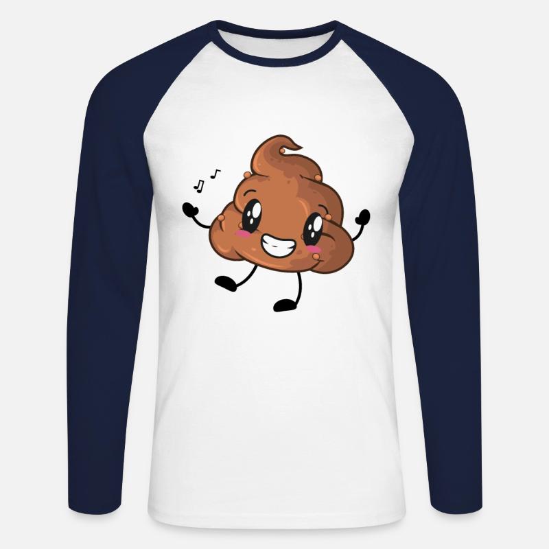 Scheißhaufen Scheiße - Unisex Baseballshirt langarm - Weiß/Navy