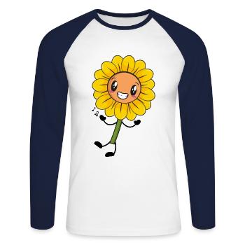 Sunflower - Unisex Long Sleeve Baseball T-Shirt - white/navy - Front - Nik (191cm)
