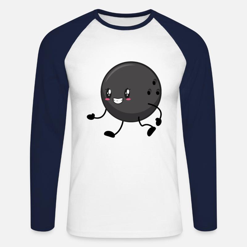 Bowling bowling - Unisex Long Sleeve Baseball T-Shirt - white/navy