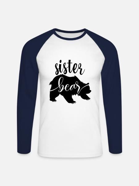 Schwester Bär - Unisex Baseballshirt langarm - Weiß/Navy