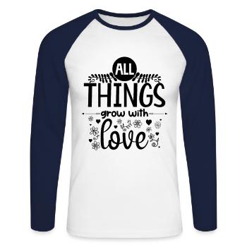 Garden gardener - Unisex Long Sleeve Baseball T-Shirt - white/navy - Front - Nik (191cm)