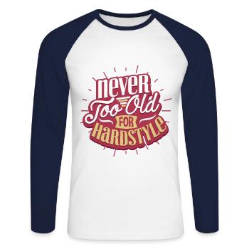 Hardstyle techno - Unisex Long Sleeve Baseball T-Shirt - white/navy - Front - Nik (191cm)