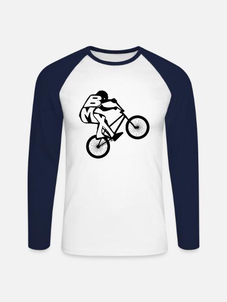 BMX - Unisex Long Sleeve Baseball T-Shirt - white/navy