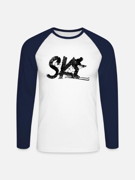 ski - T-shirt baseball manches longues Homme - blanc/marine