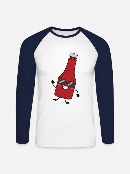 Ketchup - Unisex Long Sleeve Baseball T-Shirt - white/navy