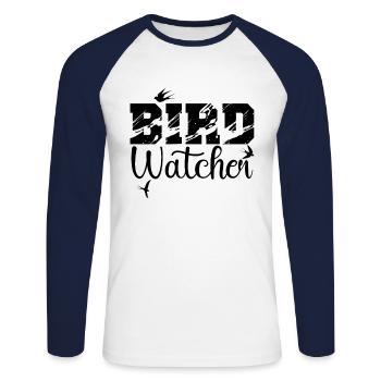 Bird Watching Ornithologist - Unisex Long Sleeve Baseball T-Shirt - white/navy - Front - Nik (191cm)