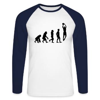 Basketball evolution basketball player - Unisex Long Sleeve Baseball T-Shirt - white/navy - Front - Nik (191cm)