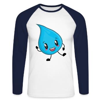 Water drops water - Unisex Long Sleeve Baseball T-Shirt - white/navy - Front - Nik (191cm)