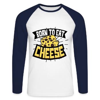 Fromage - T-shirt baseball manches longues Homme - blanc/marine - Devant - Nik (191cm)