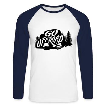 4x4 en plein air - T-shirt baseball manches longues Homme - blanc/marine - Devant - Nik (191cm)