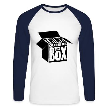 Innovation Job Career - Unisex Long Sleeve Baseball T-Shirt - white/navy - Front - Nik (191cm)