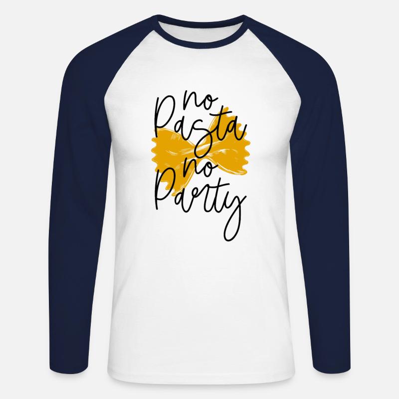Pasta Nudeln - Unisex Baseballshirt langarm - Weiß/Navy