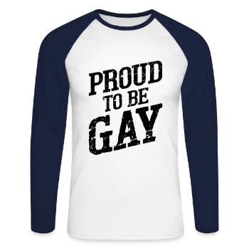 LGBT Gay Gay - Unisex Long Sleeve Baseball T-Shirt - white/navy - Front - Nik (191cm)