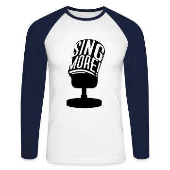 Chanteurs Chanteurs - T-shirt baseball manches longues Homme - blanc/marine - Devant - Nik (191cm)