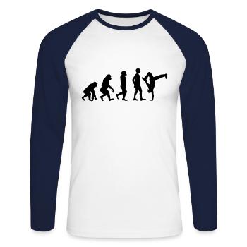 Breakdancer Tänzer - Unisex Baseballshirt langarm - Weiß/Navy - Vorne - Nik (191cm)