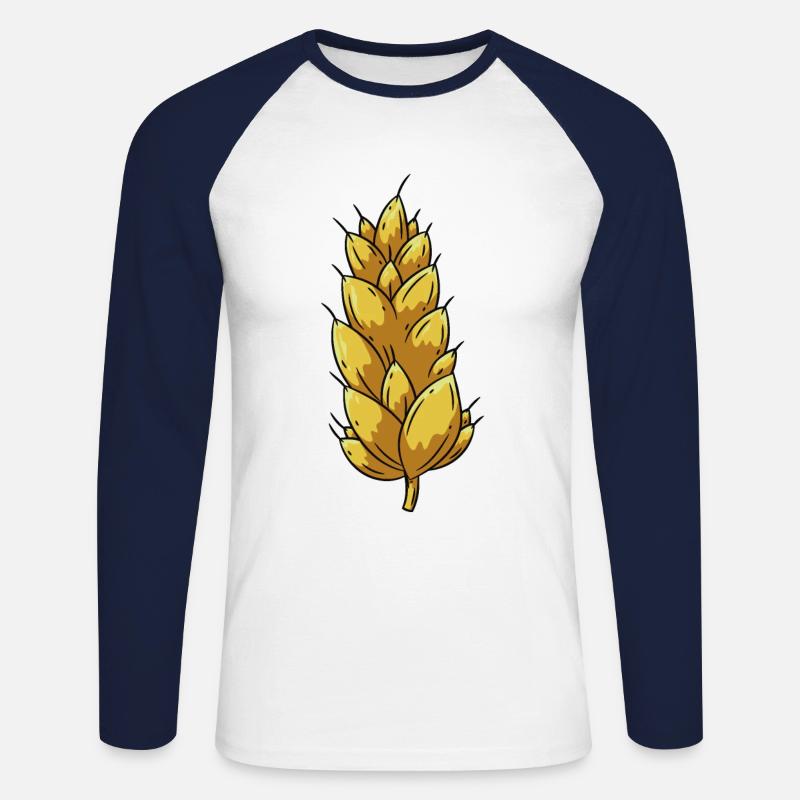 Weizen Landwirt - Unisex Baseballshirt langarm - Weiß/Navy