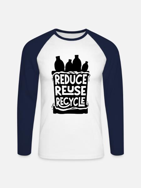 Plastic Recycling - Unisex Long Sleeve Baseball T-Shirt - white/navy