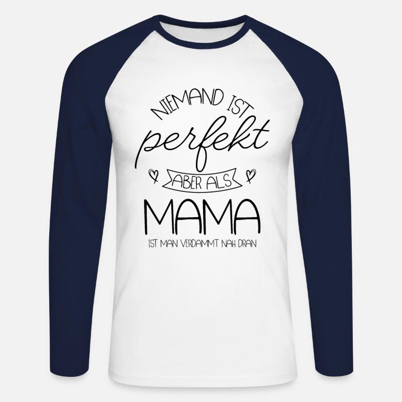 Mama - Unisex Baseballshirt langarm - Weiß/Navy