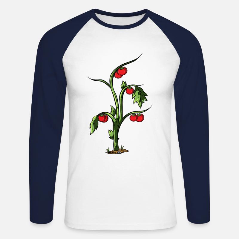 Tomate - Unisex Baseballshirt langarm - Weiß/Navy