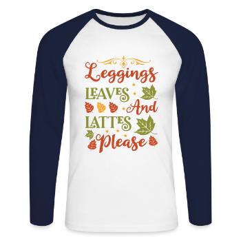 Herbst goldene Jahreszeit - Unisex Baseballshirt langarm - Weiß/Navy - Vorne - Nik (191cm)