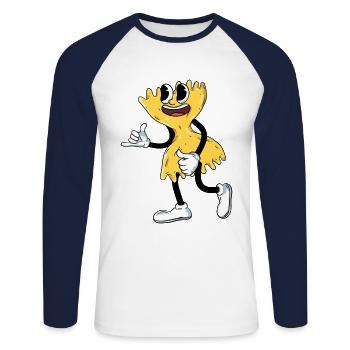 Nudel Farfalle Pasta - Unisex Baseballshirt langarm - Weiß/Navy - Vorne - Nik (191cm)