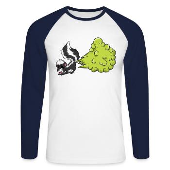 Skunk Pups - Unisex Long Sleeve Baseball T-Shirt - white/navy - Front - Nik (191cm)