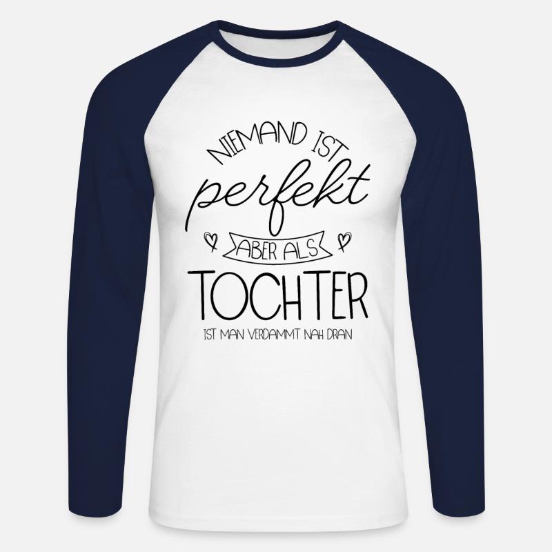 Tochter - Unisex Baseballshirt langarm - Weiß/Navy