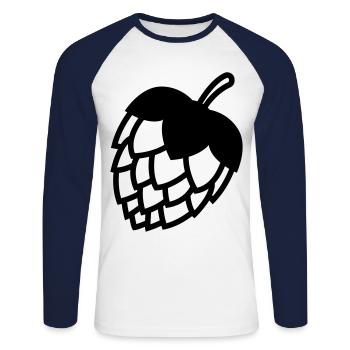 Tap beer icon - Unisex Long Sleeve Baseball T-Shirt - white/navy - Front - Nik (191cm)