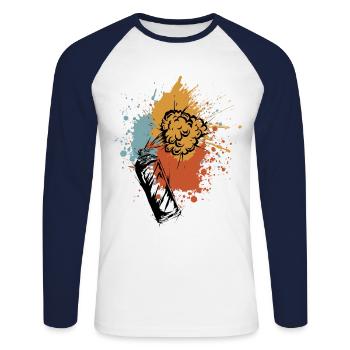Spray can graffiti - Unisex Long Sleeve Baseball T-Shirt - white/navy - Front - Nik (191cm)
