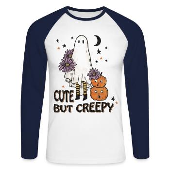 Horror Magic Magic Halloween T-Shirt Cadeau - T-shirt baseball manches longues Homme - blanc/marine - Devant - Nik (191cm)