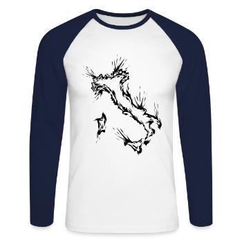 Italy - Unisex Long Sleeve Baseball T-Shirt - white/navy - Front - Nik (191cm)