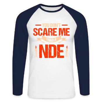 Haunted House Ghost Hunter Ghost Hunt Gift - Unisex Long Sleeve Baseball T-Shirt - white/navy - Front - Nik (191cm)