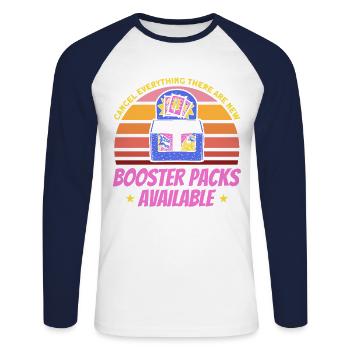Trading Card Playing Card Card Game Gift - Unisex Long Sleeve Baseball T-Shirt - white/navy - Front - Nik (191cm)