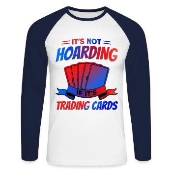 Trading Card Playing Card Card Game Gift - Unisex Long Sleeve Baseball T-Shirt - white/navy - Front - Nik (191cm)