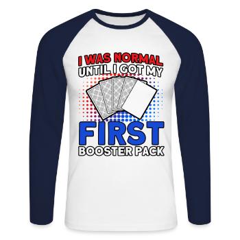 Trading Card Playing Card Card Game Gift - Unisex Long Sleeve Baseball T-Shirt - white/navy - Front - Nik (191cm)