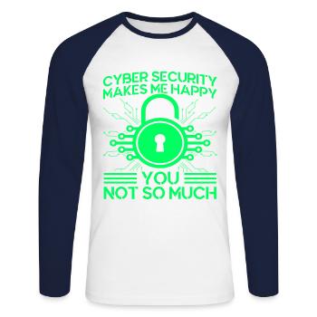 Network Security Specialist Gift - Unisex Long Sleeve Baseball T-Shirt - white/navy - Front - Nik (191cm)