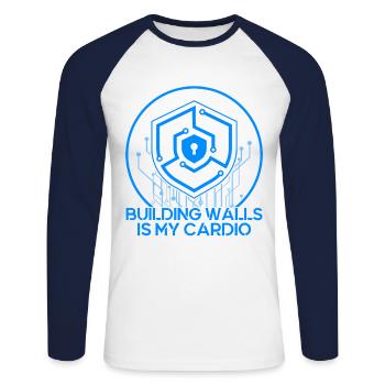 Network Security Specialist Gift - Unisex Long Sleeve Baseball T-Shirt - white/navy - Front - Nik (191cm)
