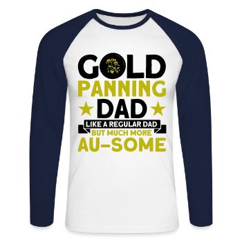 Gold Panner Gold Miner Gold Digger Gift - Unisex Long Sleeve Baseball T-Shirt - white/navy - Front - Nik (191cm)