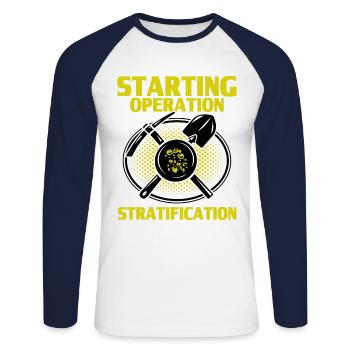 Gold Panner Gold Miner Gold Digger Gift - Unisex Long Sleeve Baseball T-Shirt - white/navy - Front - Nik (191cm)