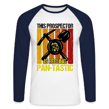 Gold Panner Gold Miner Gold Digger Gift - Unisex Long Sleeve Baseball T-Shirt - white/navy - Front - Nik (191cm)
