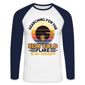 Gold Panner Gold Miner Gold Digger Gift - Unisex Long Sleeve Baseball T-Shirt - white/navy - Front - Nik (191cm)