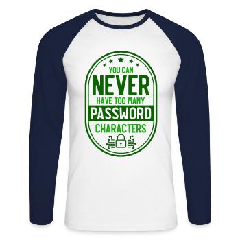 Network Security Specialist Gift - Unisex Long Sleeve Baseball T-Shirt - white/navy - Front - Nik (191cm)