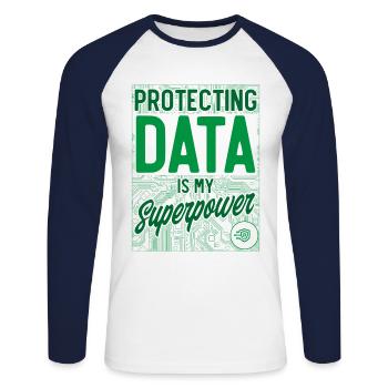 Network Security Specialist Gift - Unisex Long Sleeve Baseball T-Shirt - white/navy - Front - Nik (191cm)