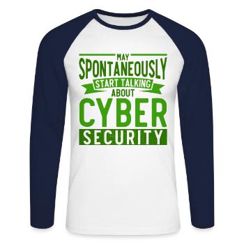 Network Security Specialist Gift - Unisex Long Sleeve Baseball T-Shirt - white/navy - Front - Nik (191cm)