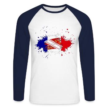Splash Tricolore Alsace - T-shirt baseball manches longues Homme - blanc/marine - Devant - Nik (191cm)