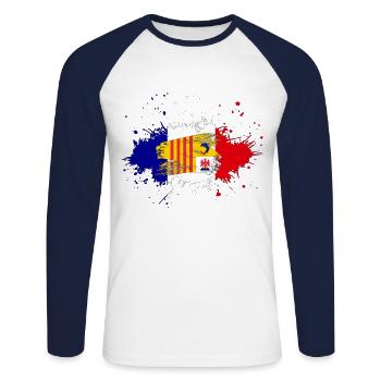 Splash Tricolore PACA - Unisex Long Sleeve Baseball T-Shirt - white/navy - Front - Nik (191cm)