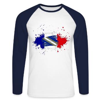 Splash Tricolore Ardenne - T-shirt baseball manches longues Homme - blanc/marine - Devant - Nik (191cm)