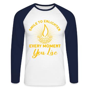 Diwali Hindus Sikh Fest der Lichter Geschenk - Unisex Baseballshirt langarm - Weiß/Navy - Vorne - Nik (191cm)